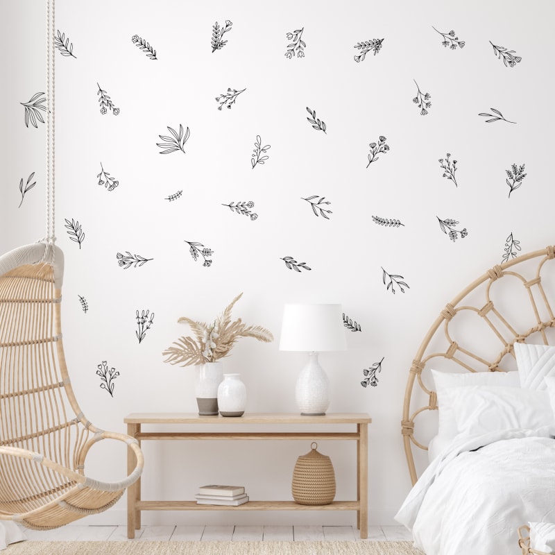 Black Floral Wall Decals Wall Stickers