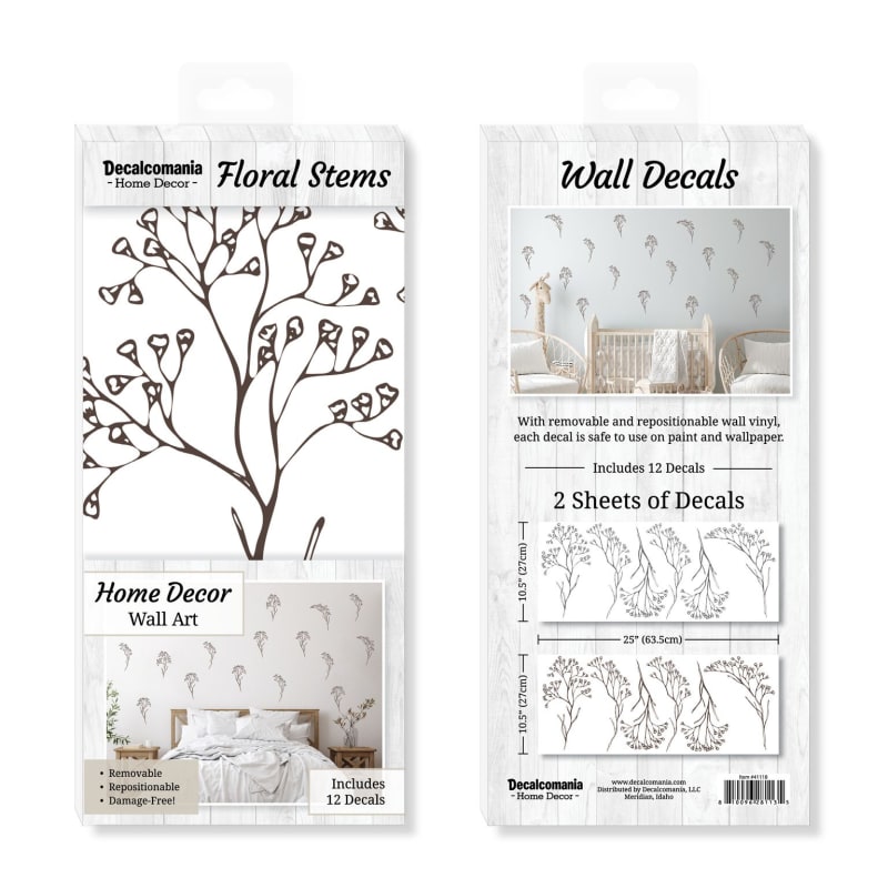 Black Flower Wall Decals Wall Stickers