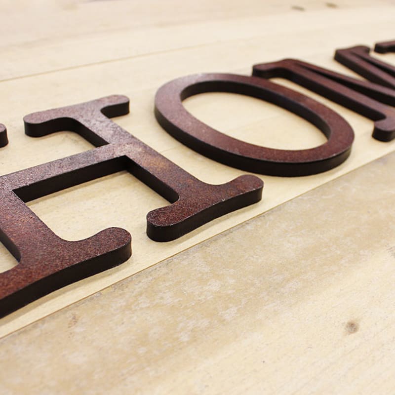 Rustic Metal Faced Wooden Letters