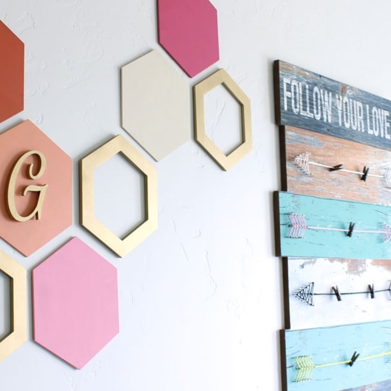 Wood Hexagon Wall Art Wall Hexagons Craftcuts Com