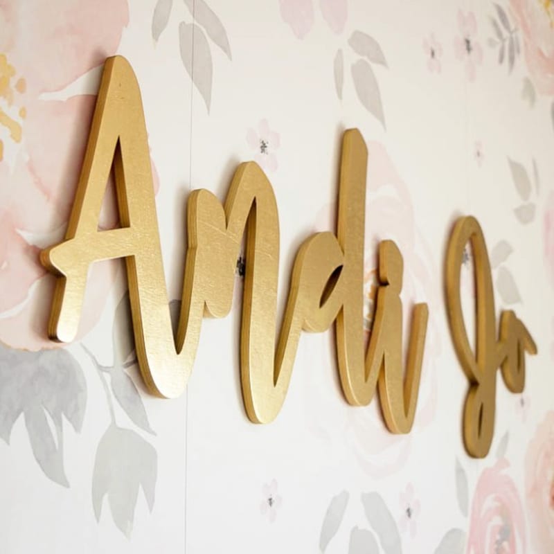 The Paper Studio ROSE GOLD SCRIPT LETTER Stickers - 8 Sheets