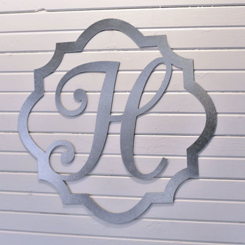 Metal Framed Monogram Letter