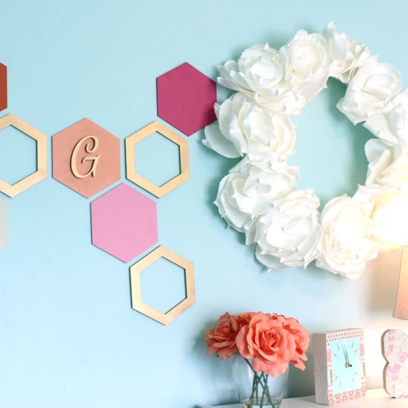 Wood Hexagon Wall Art Wall Hexagons Craftcuts Com