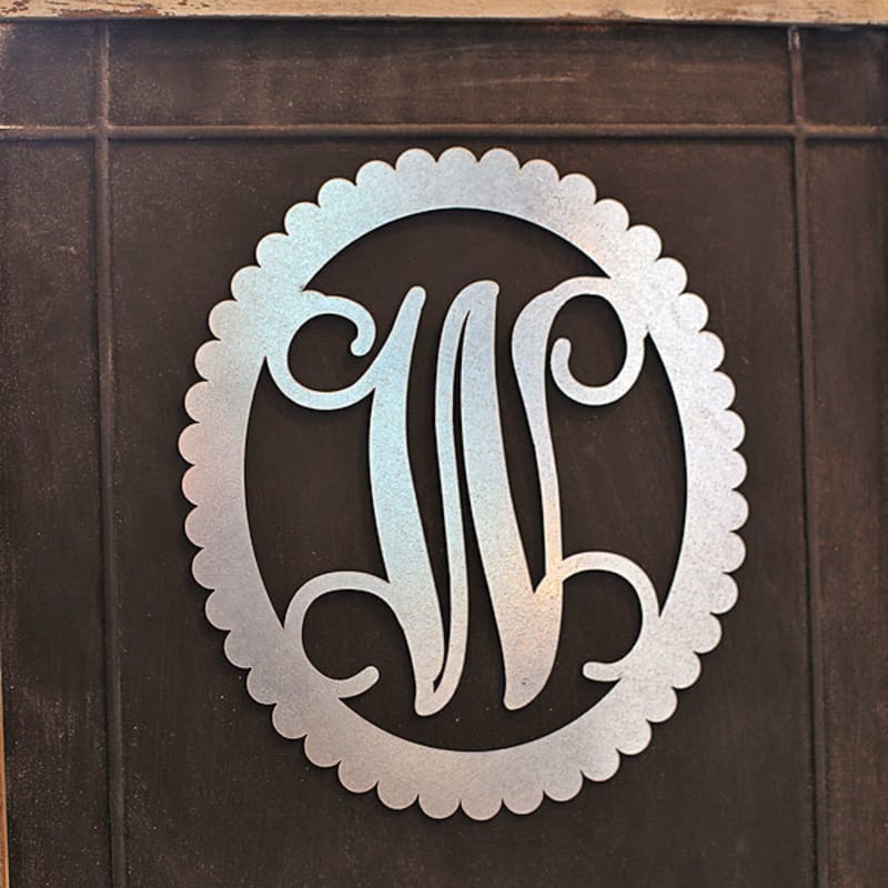 Metal Framed Monogram Letter