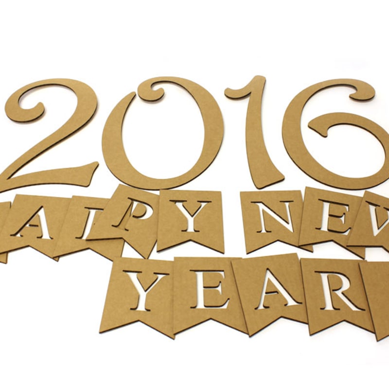 New Year S Cardboard Letter And Banner Kit New Year Decoration Kit
