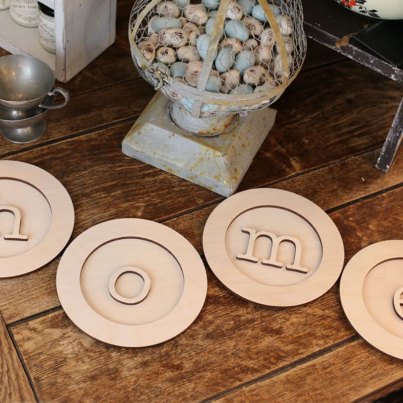 Unpainted Framed Wooden Letters