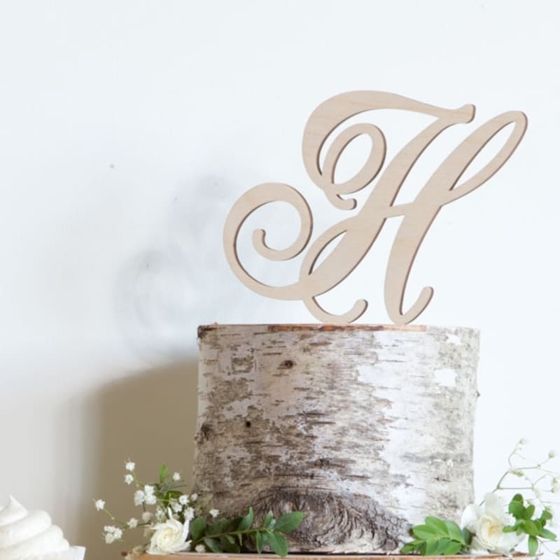 Wood Monogram Cake Toppers Wooden Monogram Cake Topper