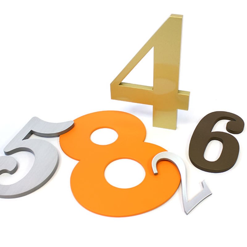 Aluminum Metal Numbers Custom. Any Font. Any Size. Woodland