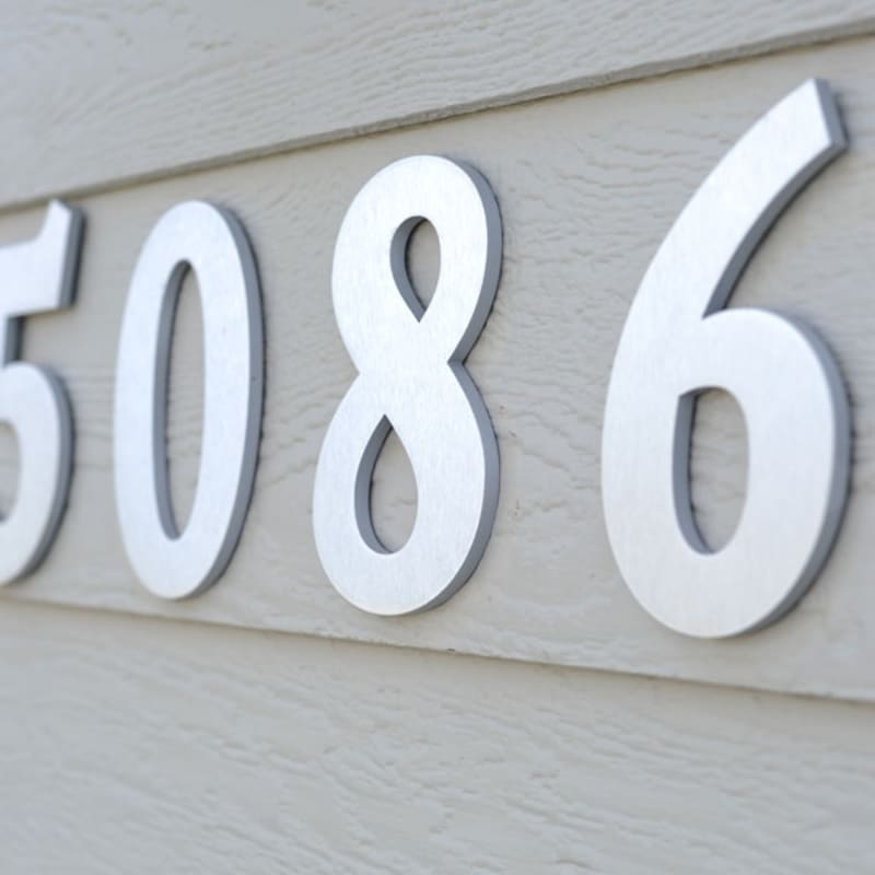 Aluminum Metal Numbers Custom. Any Font. Any Size. Woodland