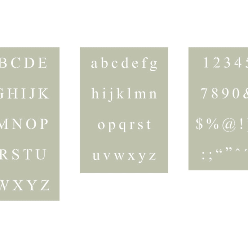 Times New Roman Alphabet Stencil Set | Woodland Manufacturing Times New Roman Alphabet Stencil Set | Woodland Manufacturing