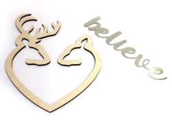 Buck and Doe Heart Metal Name Kit