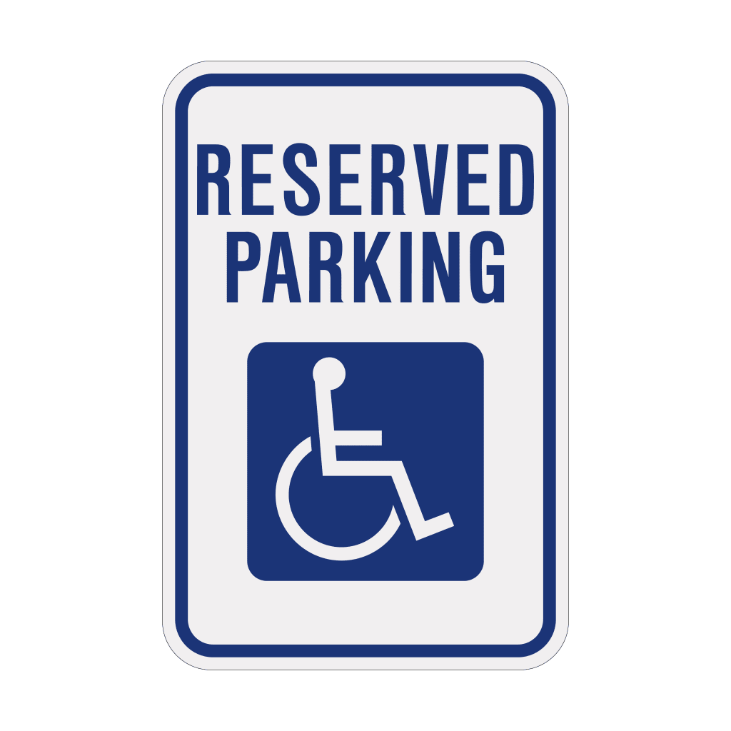 Handicap Reserved Parking Sign - White | Advanced Sign