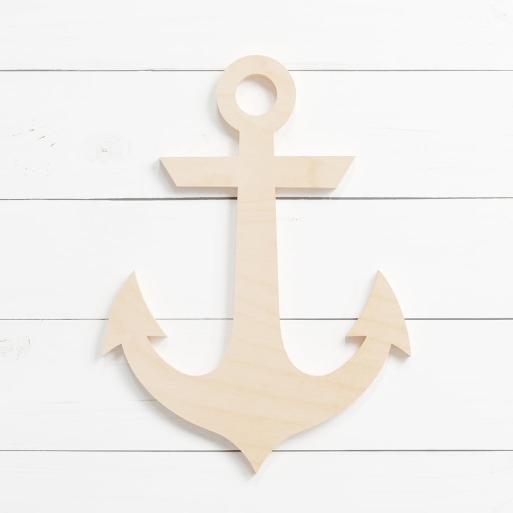 Unfinished Wooden Anchor Cutout, 16, Pack of 10 Wooden Shapes for