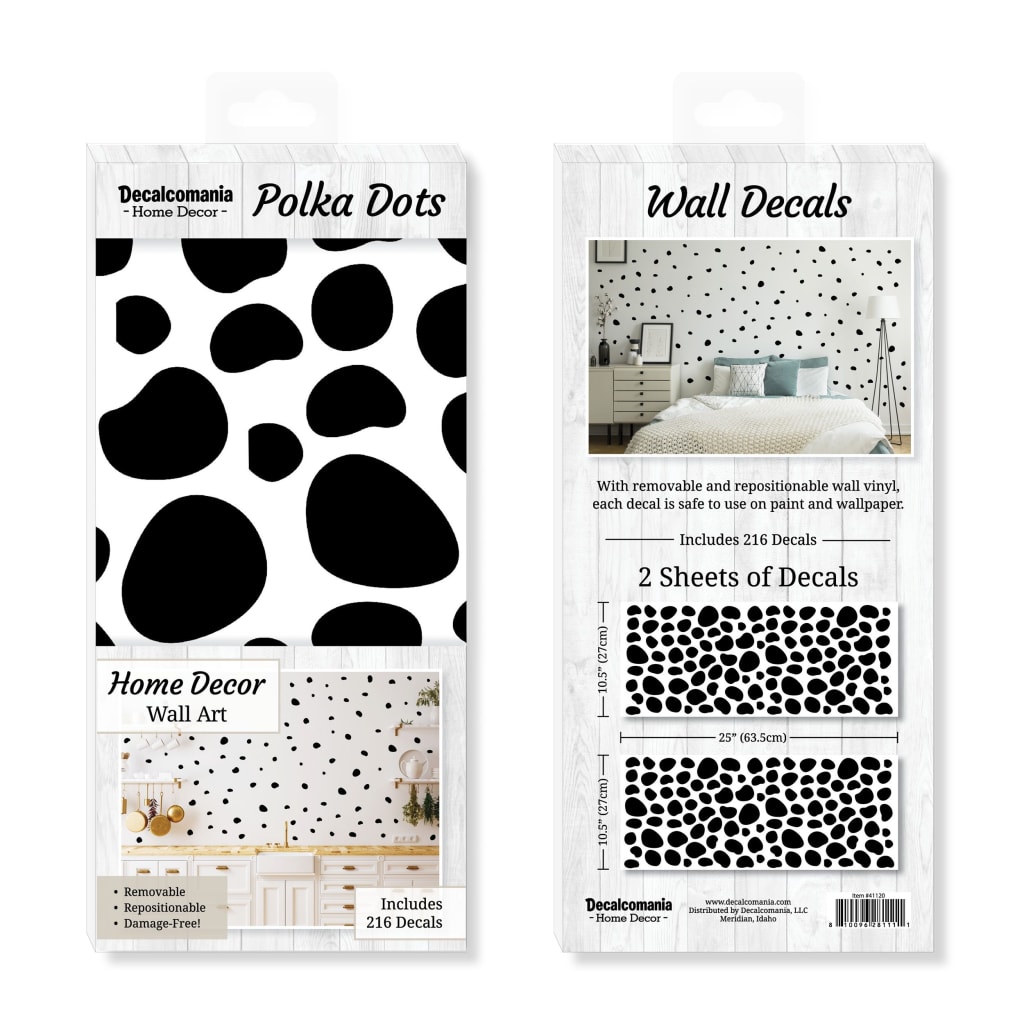 Black Polka Dot Wall Decal, Polka Dot Sticker