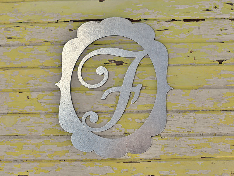 Metal Framed Monogram Letter