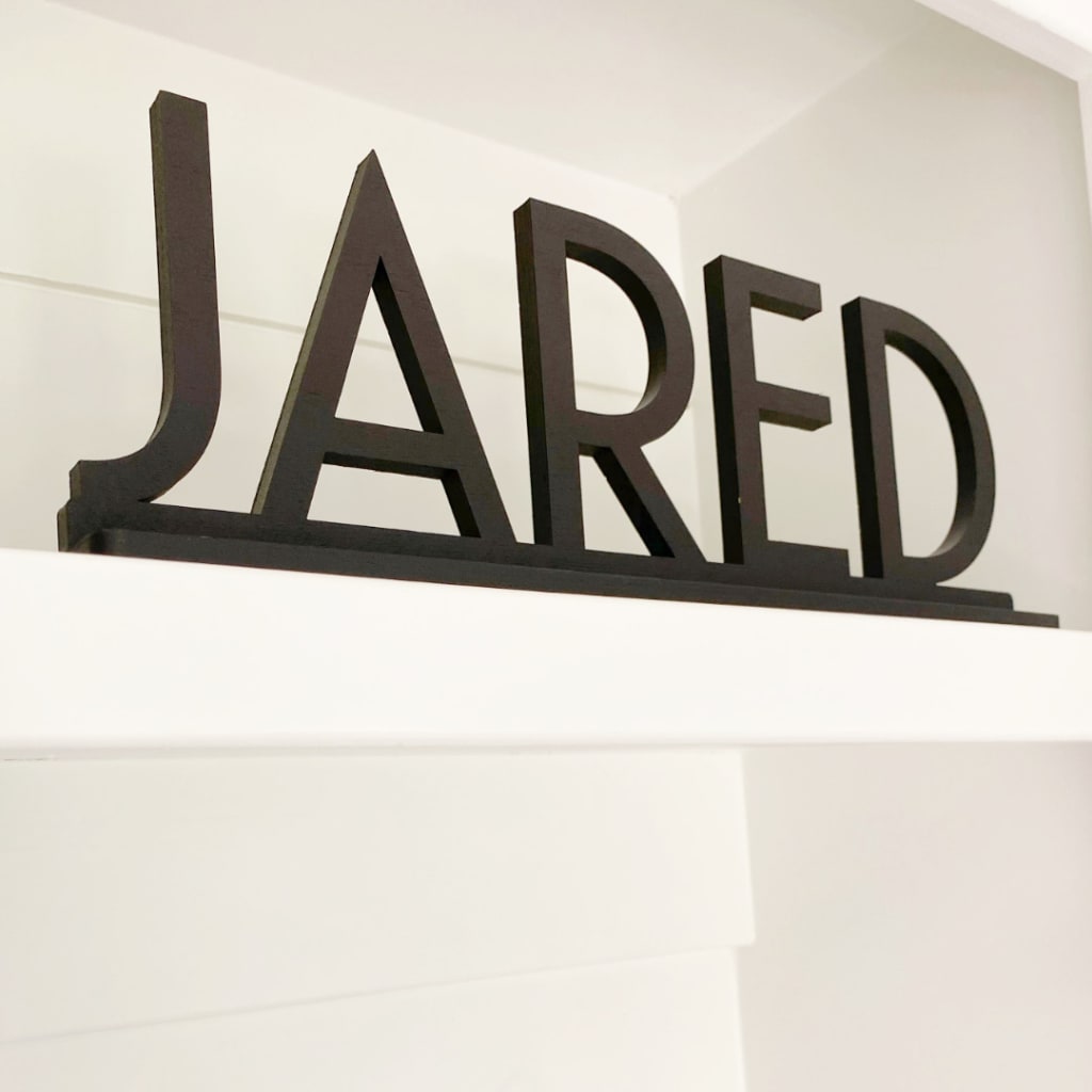 Painted Free Standing Letters for Shelf, Custom Wood 3d Block