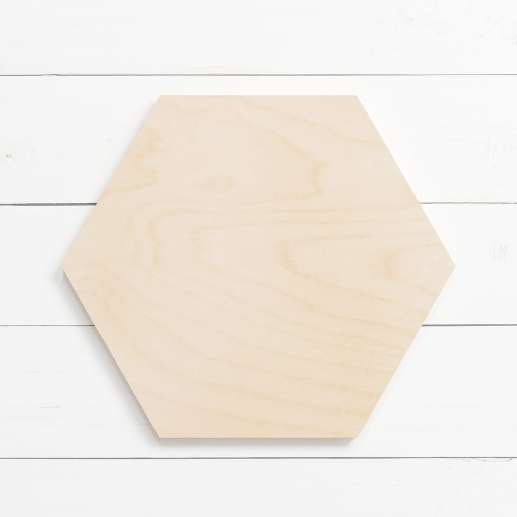 Unfinished Wood Hexagon Shape Craft Up To 24'' DIY 1/8'' Thickness