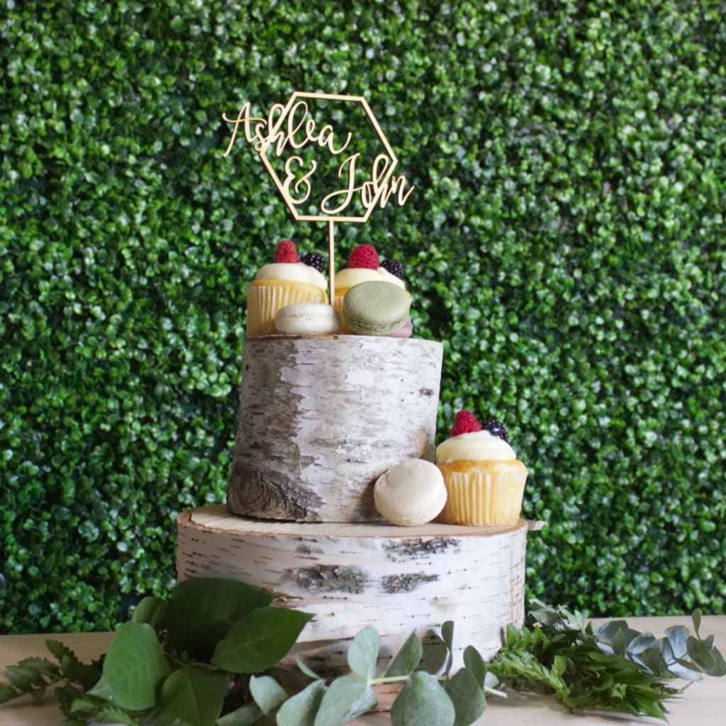 Laser Cut Leafy Hexagon Baby Shower Cake Topper – Rustic Lane Designs LLC