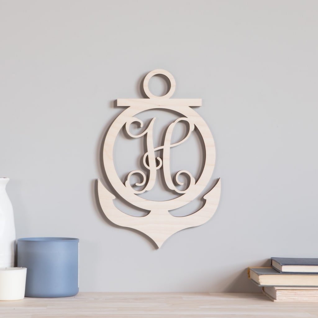 Personalized Open Cut Circular Monogram with 3 Block Letters - CHOOSE