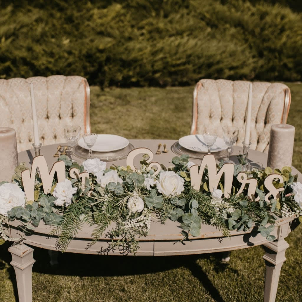 Free Standing Wooden Letters for Wedding Table Centerpiece, Wood