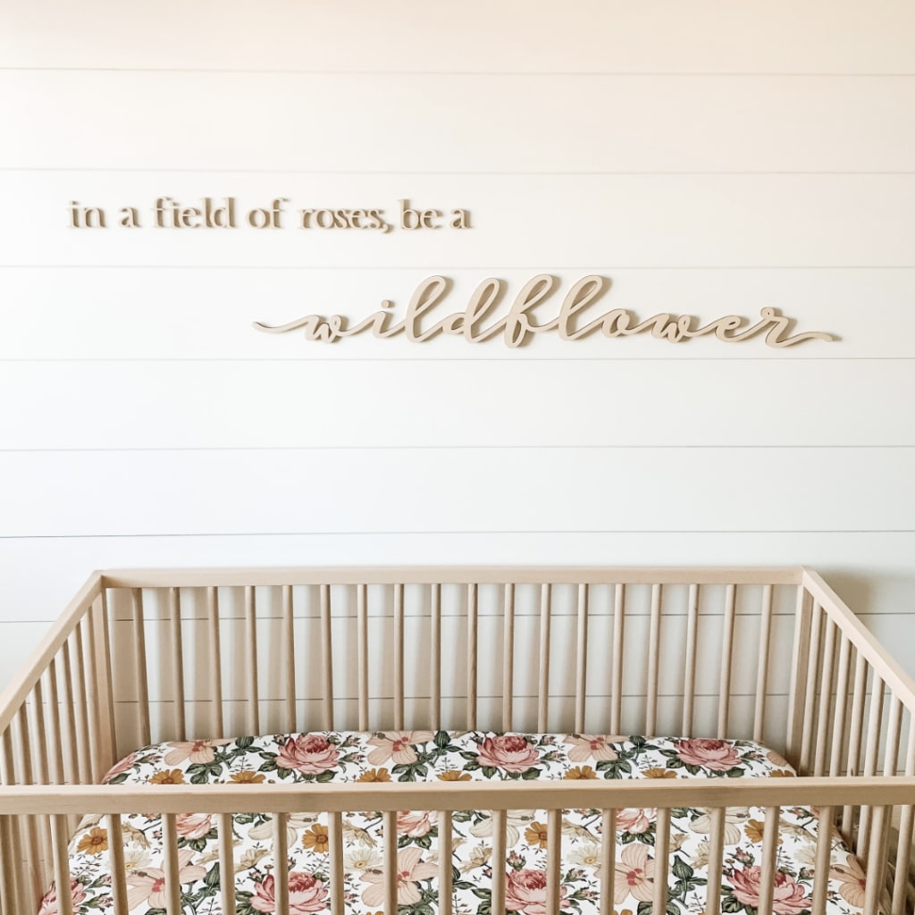 In a field of roses she is a wildflower, Nursery decor girl blush, nursery  decor girl floral