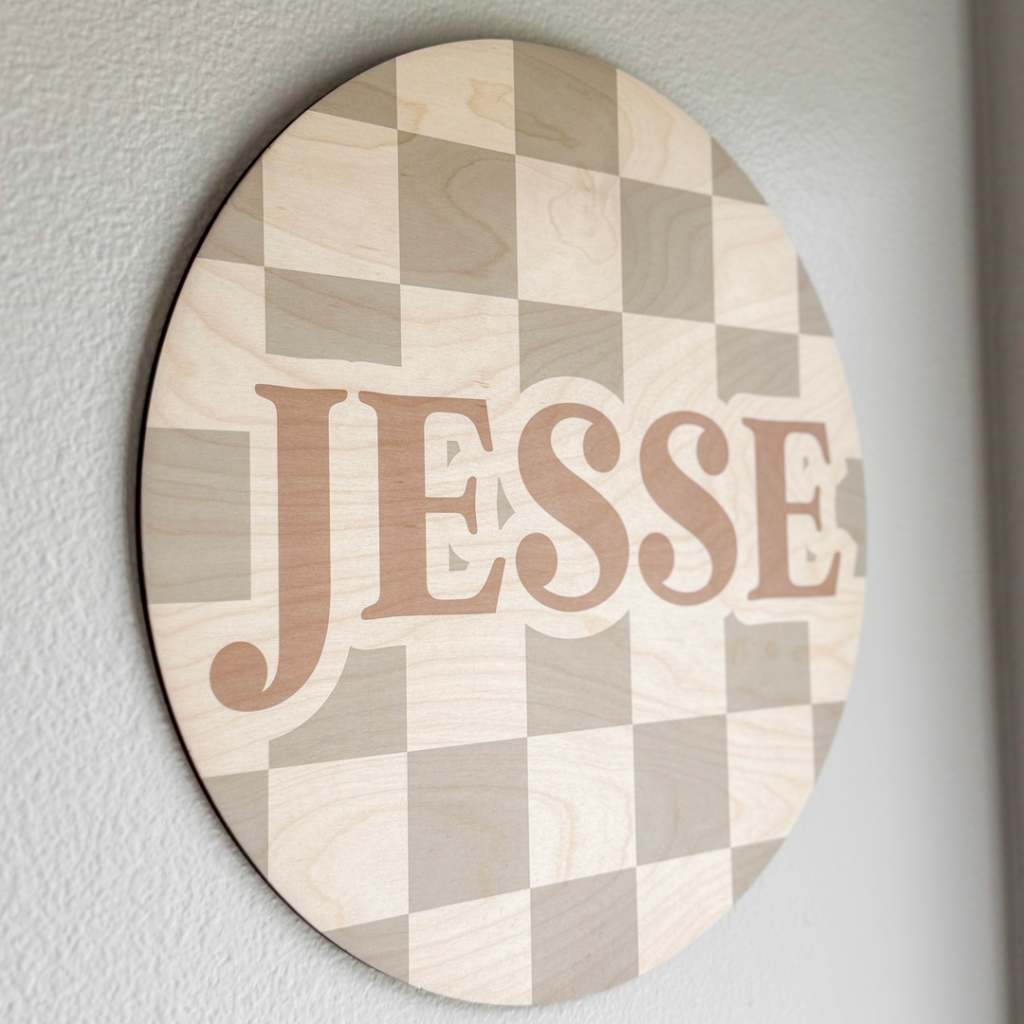 Green Checkered Name Sign | CraftCuts.com