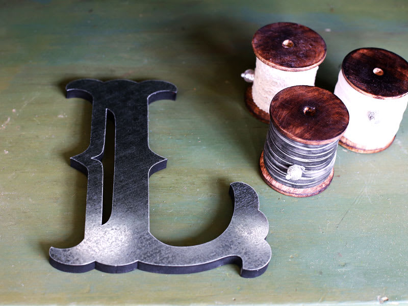 Metal Letters for Crafts, Small 11 Gauge Steel Letters Slab Font 