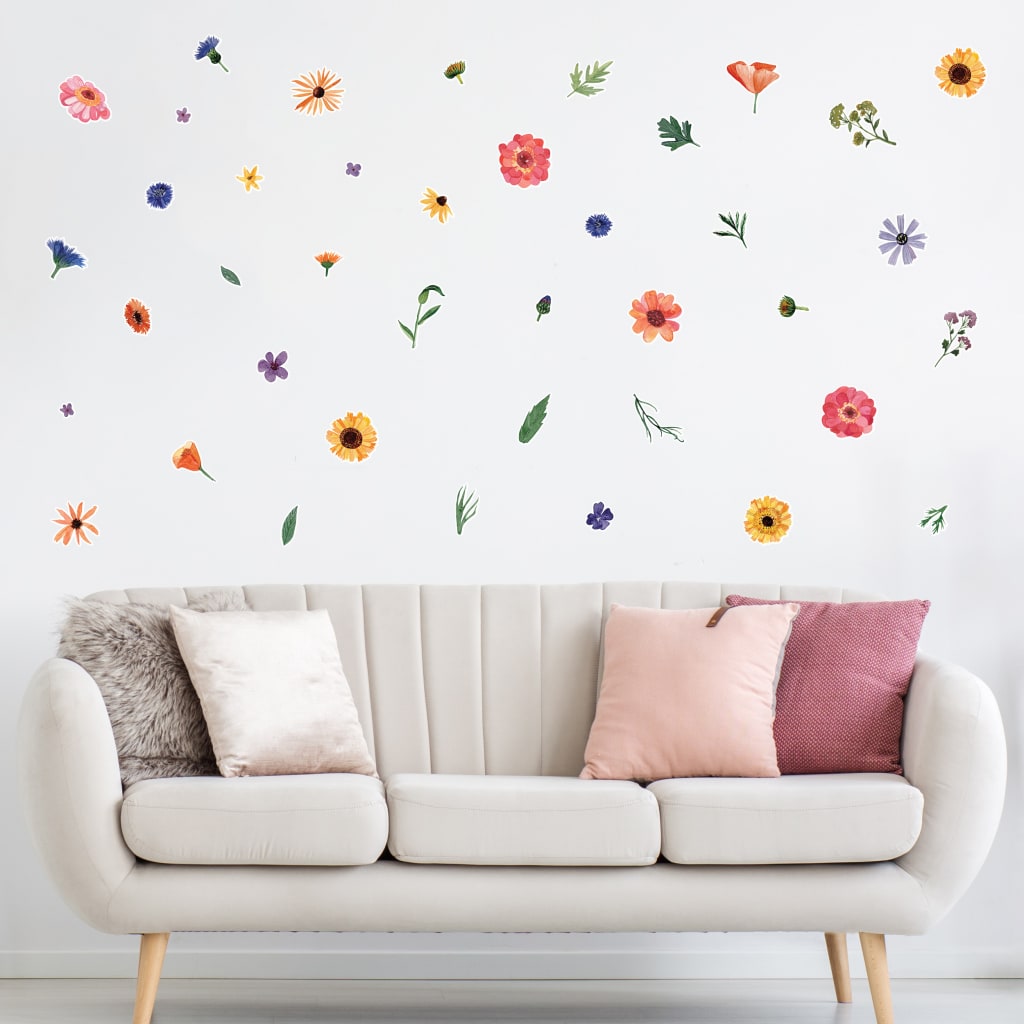Floral Wall Decals Wildflower Nursery, Flower Wall Decals Bedroom