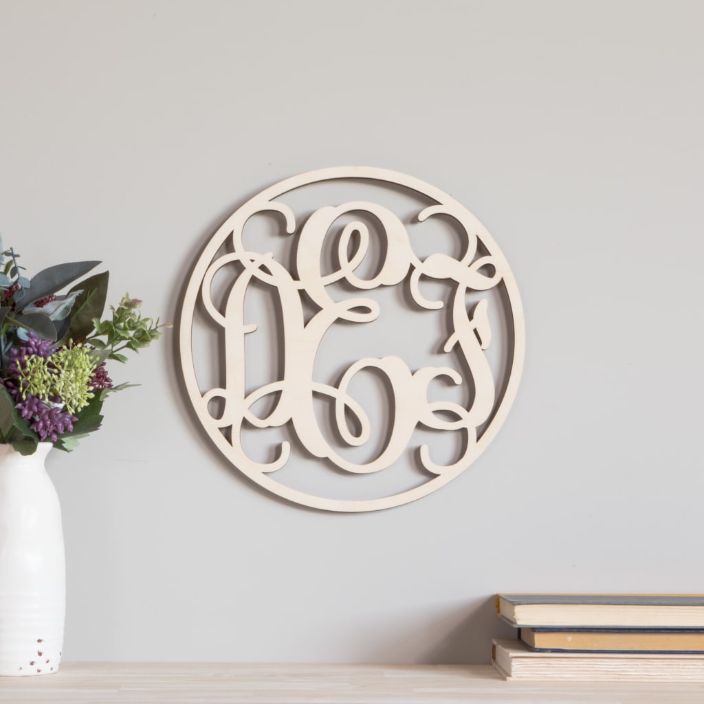 Vine Monogram Wood Wreath Vine Monogram