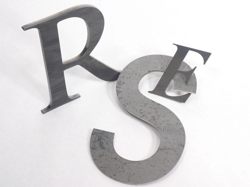 2 Inch Metal Numbers and Letters- Rusty or Natural Steel Finish