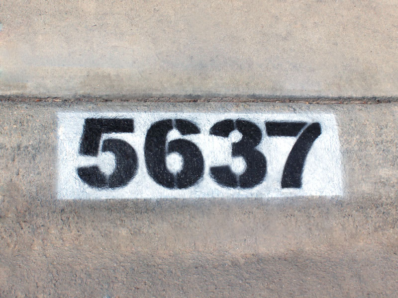 curb address numbers  Address numbers, Painting concrete, Stencil painting