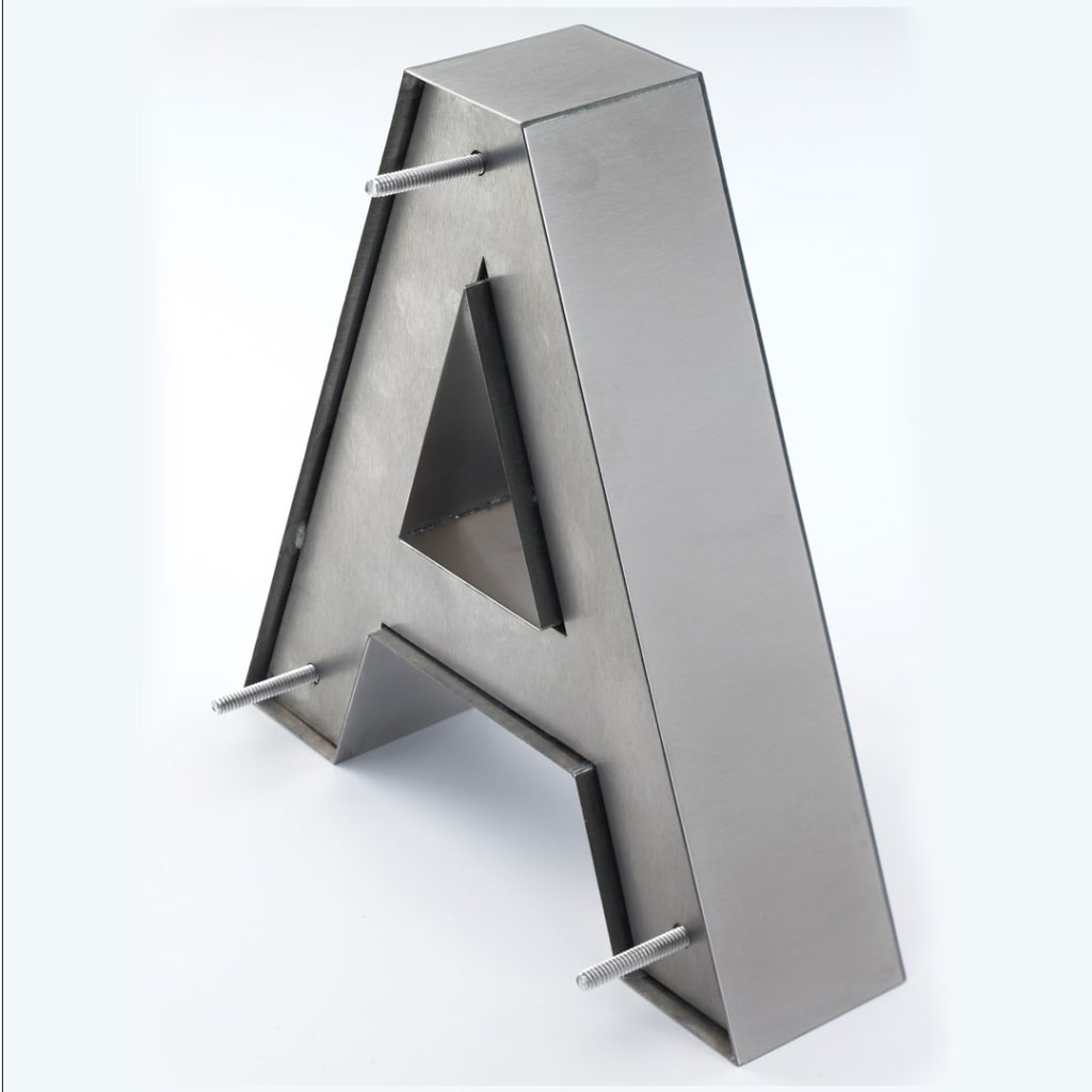 Fabricated Steel Letters - Block Metal Building Signs