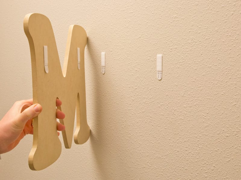 How to Hang Wood Letters on a Wall with Tape