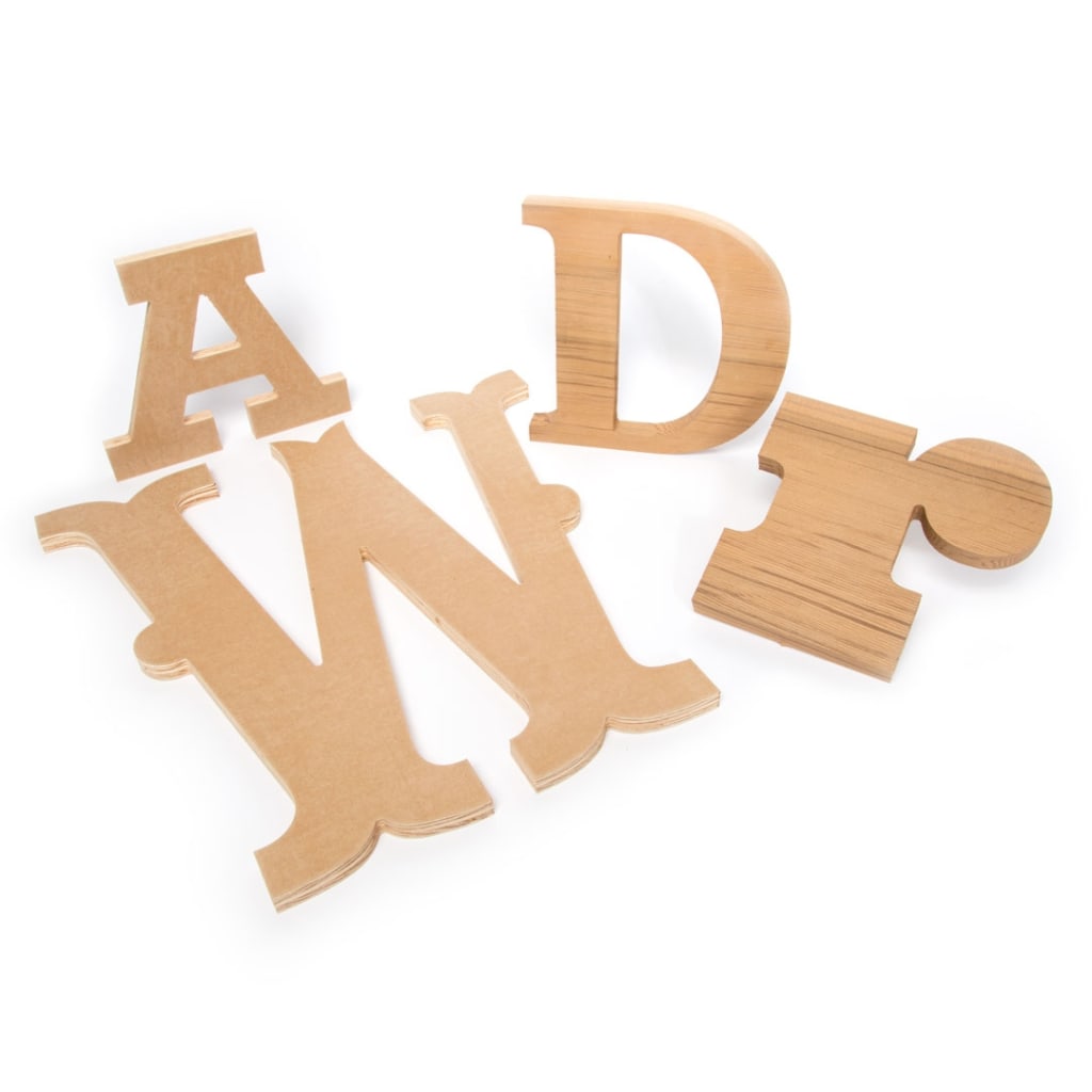  36 Pieces Unfinished Wooden Alphabet Letters for