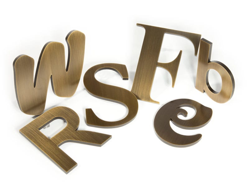 Brass Letters & Signs - Brushed, Oxidized or Mirror Polished