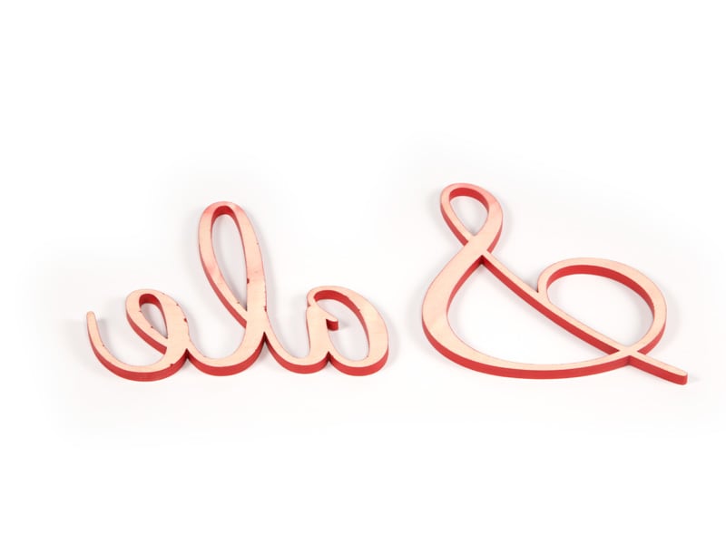 Painted Script Wood Letters - Cursive Signs in Unique Fonts