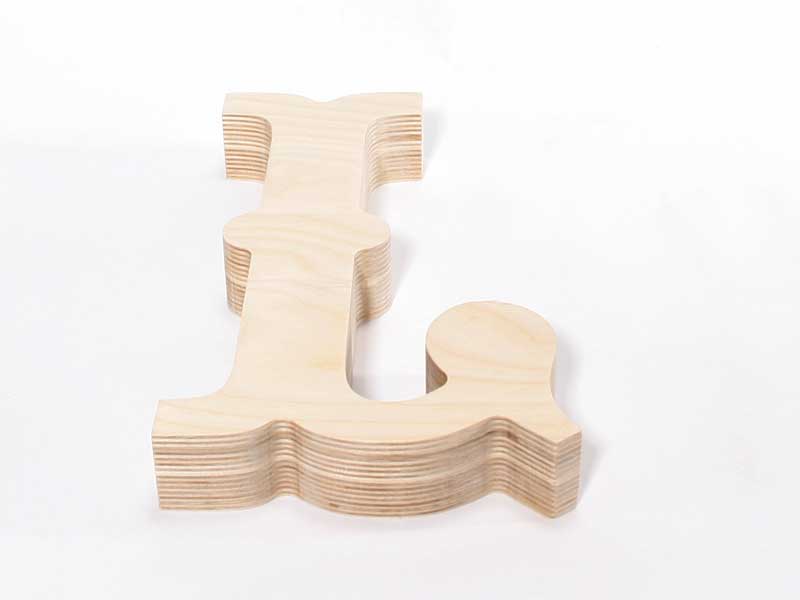  4 Inch Wooden Letter T - Cut from Baltic Birch Plywood