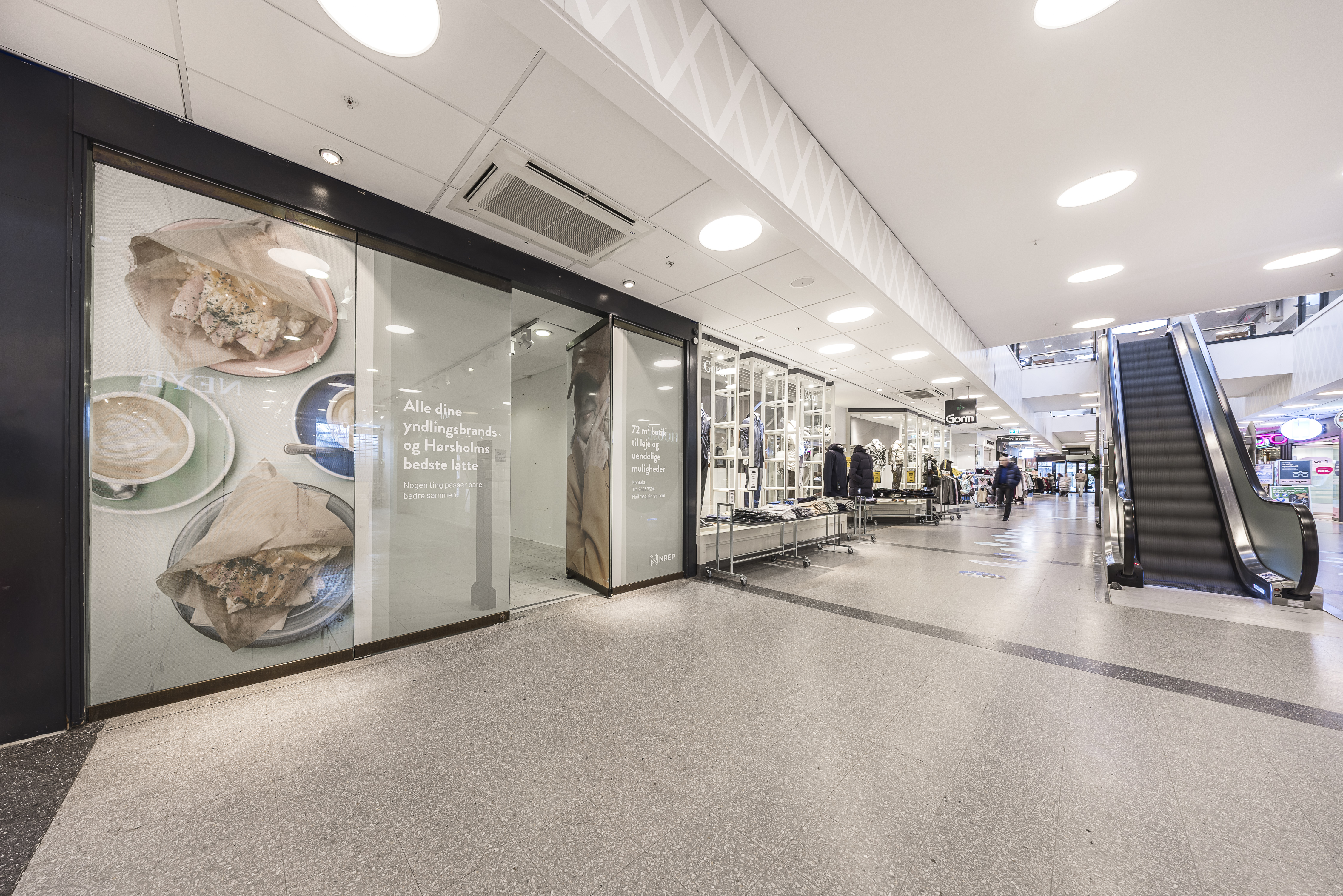 Attraktivt beliggende butikslejemål på 72 m² i Hørsholm Midtpunkts stueetage