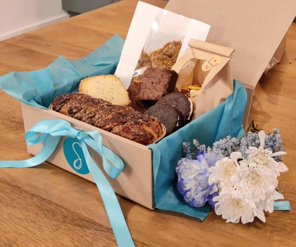 Gift box with cookies and pastries
