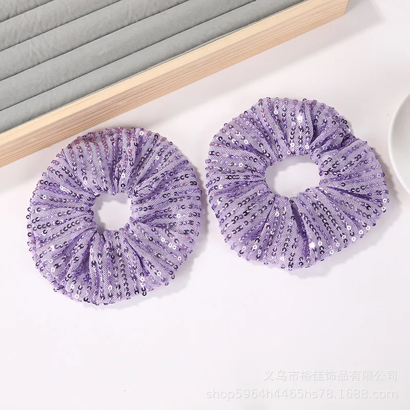New high-end super shiny large intestine hair tie fashionable headband versatile meatball hair accessories wholesale
