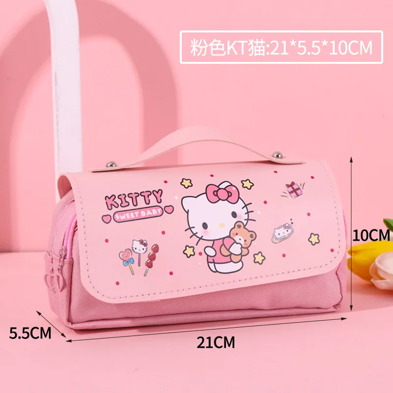 Kuromi pencil bag decompresses high-looking large-capacity pencil box for school start-up pencil case for primary school students double-layered Sanrio cute