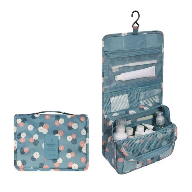 New color travel hook toiletry bag, hanging storage bag, portable organizer bag, women's foldable cosmetic bag