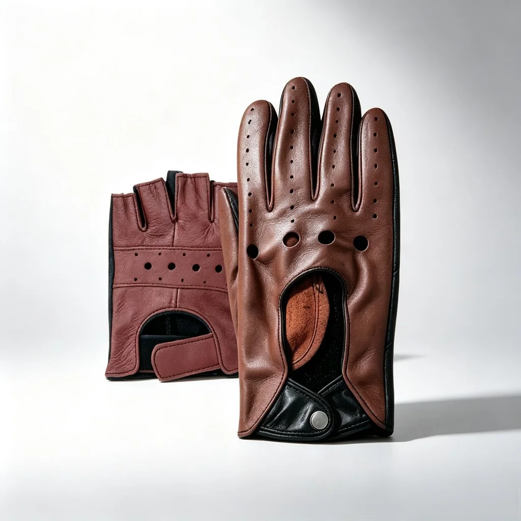 Spring and autumn men's genuine leather liningless driving gloves, cool and handsome motorcycle battery car riding gloves