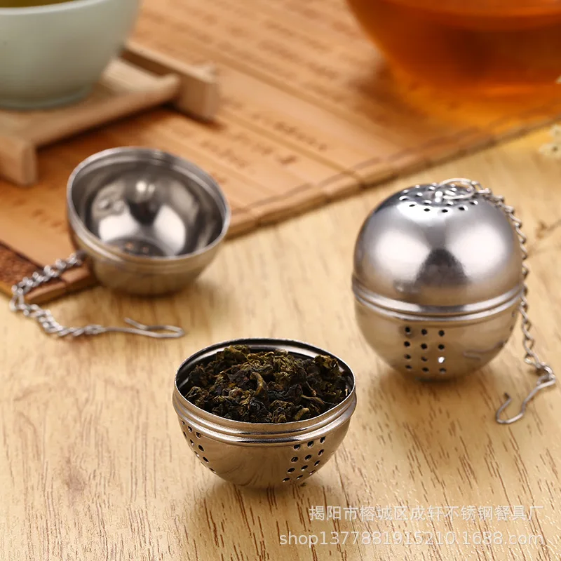 Stainless steel seasoning ball hanging chain Weibao tea ball soup tea filter kitchen gadget seasoning box creative tea drain
