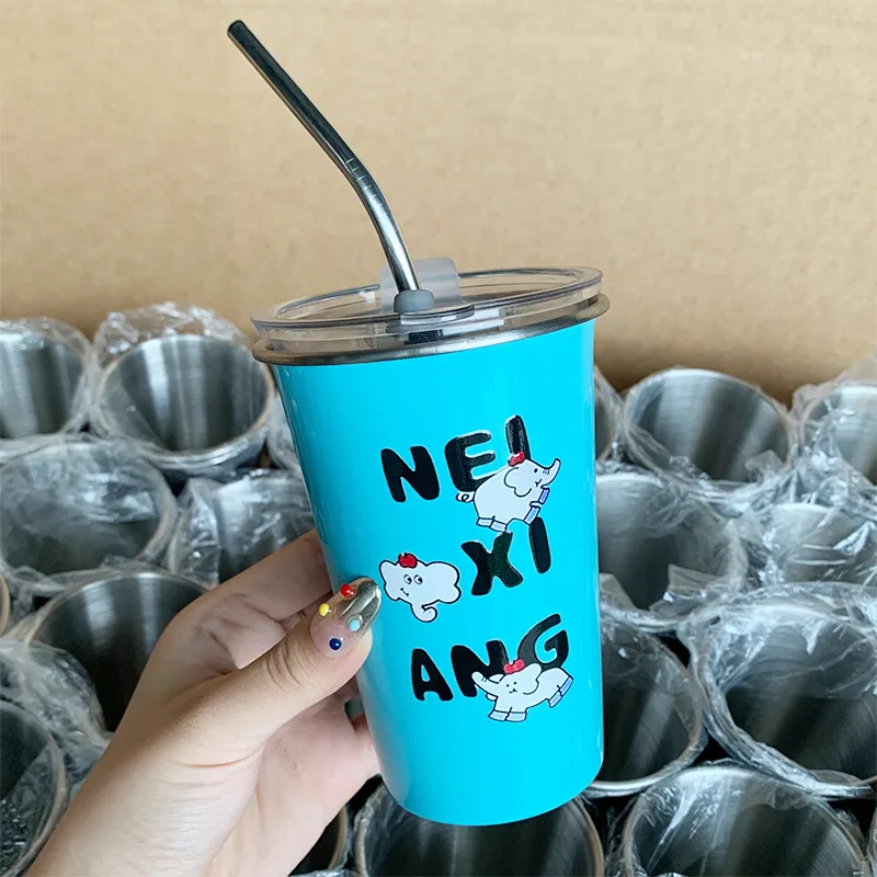 Food grade stainless steel cup ins high-looking portable cup high-end water cup large capacity household coffee cup