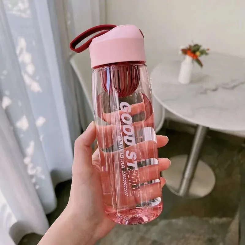 New large-capacity water cup with good appearance, outdoor portable filter, handy cup, creative sports plastic kettle with lifting rope