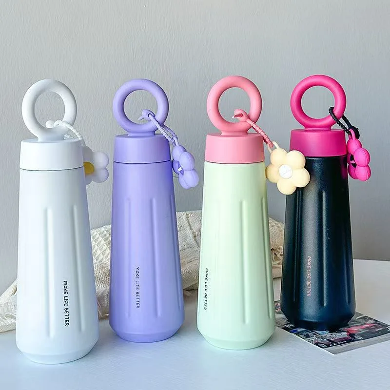 New 316 Stainless Steel Petal Insulated Cup High-Looking Creative Water Cup Flowers Cute Student Portable Handle