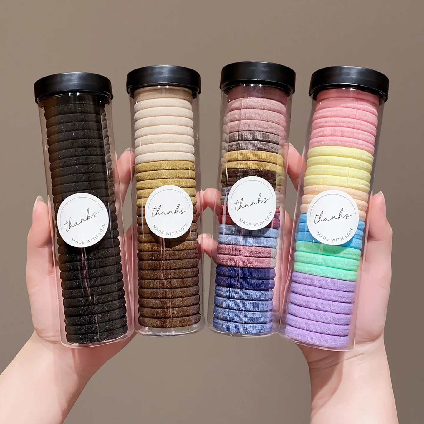 Black rubber band women's hair tie headband leather case high elasticity and durability hair rope temperament hair tie rubber band hair tie