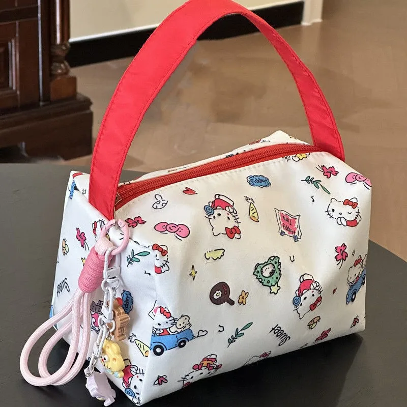 Autumn and winter new style foam cotton large capacity cosmetic bag portable storage bag wash bag three-dimensional super cute handbag for women