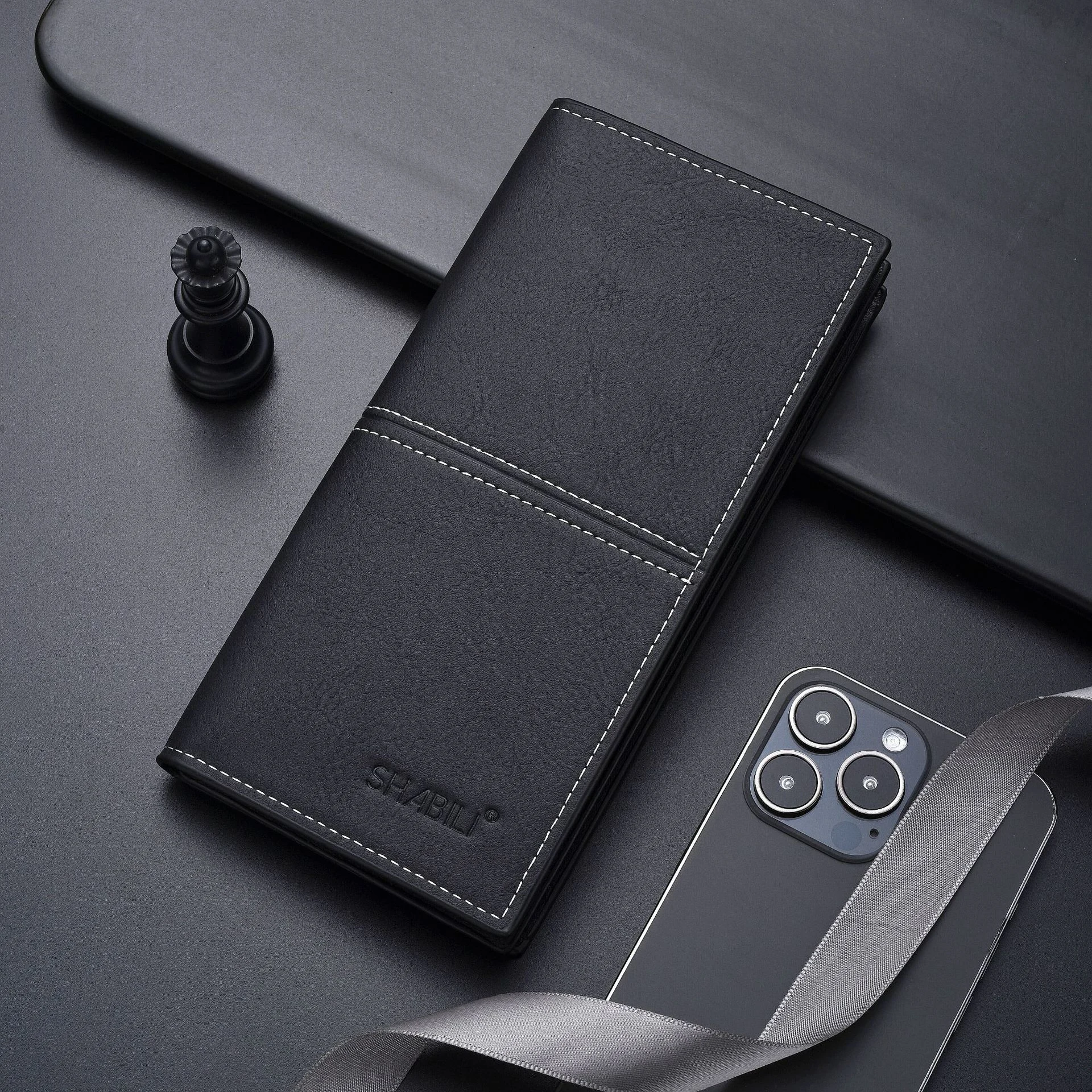 Men's wallet PU soft leather wallet vertical youth wallet multi-card slot large capacity clutch ultra-thin style